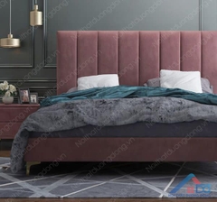 giường ngủ gỗ bọc nỉ cổ điển - GN 38