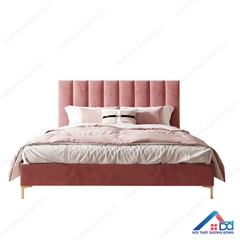 giường ngủ bọc nỉ màu hồng - GN 42