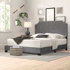 giường ngủ gỗ bọc nỉ - GN 20