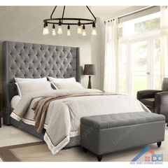 giường ngủ gỗ bọc nỉ cổ điển đẹp- GN 39
