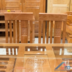 Bàn ăn 6 ghế gỗ sồi nga màu cánh gián - BA 04