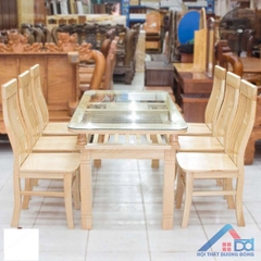 Bàn ăn 6 ghế gỗ sồi nga màu sáng - BA 03