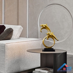 Tượng mô hình Đôi Cá Heo vượt sóng - TTT 08