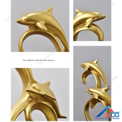 Tượng mô hình Đôi Cá Heo vượt sóng - TTT 08