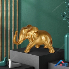 Tượng trang trí decor, phong thủy voi vàng chiêu tài tụ phúc - TTT 14