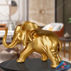 Tượng trang trí decor, phong thủy voi vàng chiêu tài tụ phúc - TTT 14