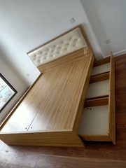 Giường gỗ công nghiệp 2 ngăn kéo bọc đệm - GN 11