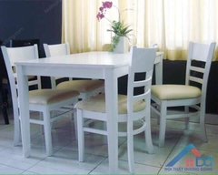 Bàn ăn cabin 4 ghế màu trắng - BA 07