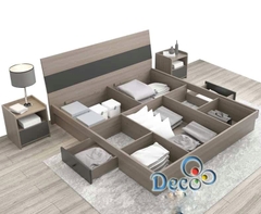 Giường ngủ hiện đại 2 ngăn kéo - GN 43