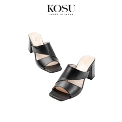 Dép cao gót nữ da thật 7cm Kosu S-3008
