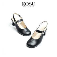 Giày da mũi tròn 5cm Slingback Kosu 2028