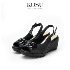 Sandal đế xuồng 7,5cm hoa trà Kosu K-24313