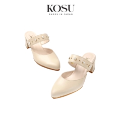 Giày da đính đá 5cm Mule Block Kosu S-3007