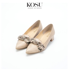 Giày da nữ 3cm Textured Bow Kosu 24309