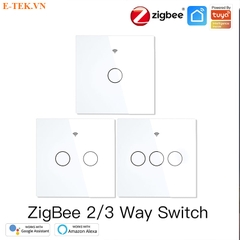 Công tắc Zigbee Tuya Cảm ứng, mặt Vuông, màu trắng