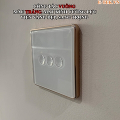 Công tắc thông minh Tuya Zigbee viền vàng kim loại