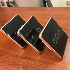 Công tắc wifi tuya viền nhôm, vàng, cảm ứng, thông minh.