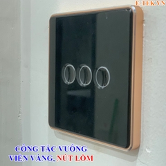 Công tắc thông minh Tuya Zigbee viền vàng kim loại