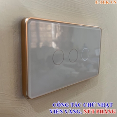 Công tắc thông minh Tuya Zigbee viền vàng kim loại