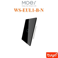 Công tắc cảm ứng wifi tuya màu đen, có N, 1 nút