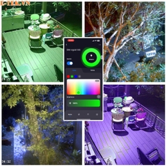 Đèn pha LED đổi màu RGB ngoài trời Wifi TUYA 50W