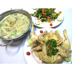 GÀ NẤU CHÁO XÉ PHAY