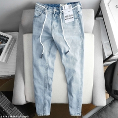 FAPAS LIGHT-BLUE SLIM CROPPED JEAN