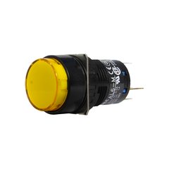 Nút nhấn Idec có đèn, loại tròn, 24V DC, AL6M Ø 16mm, màu vàng