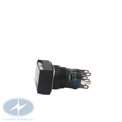 Nút nhấn Idec có đèn, hình chữ nhật, 24V DC, AL6H Ø 16mm, màu trắng