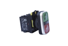 Nút nhấn đôi Omega không đèn Ø 22mm, ký hiệu ON-OFF, nhấn nhả, màu đỏ