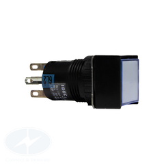 Nút nhấn Idec có đèn, loại vuông, 24V DC, AL6Q Ø 16mm, màu trắng