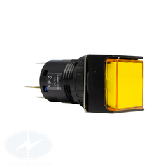Nút nhấn Idec có đèn, loại vuông, 24V DC, AL6Q Ø 16mm, màu vàng