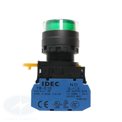 Nút nhấn Idec có đèn loại phẳng YW1L Ø 22mm màu xanh lá