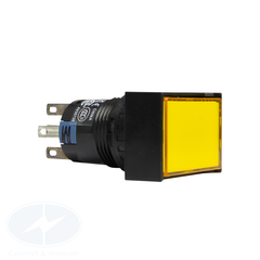 Nút nhấn Idec có đèn, hình chữ nhật, 24V DC, AL6H Ø 16mm, màu vàng