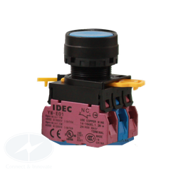 Nút nhấn Idec không đèn YW1B-A1E01S Ø 22mm màu xanh dương 1NC