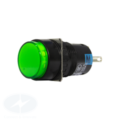 Nút nhấn Idec có đèn, loại tròn, 24V DC, AL6M Ø 16mm, màu xanh lá