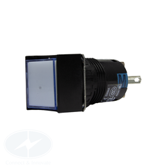 Nút nhấn Idec có đèn, loại vuông, 24V DC, AL6Q Ø 16mm, màu trắng
