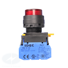 Nút nhấn Idec có đèn YW1L-M2E11QM3R Ø22mm màu đỏ 220V AC/DC 1NC+1NO