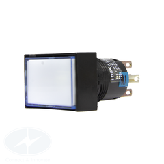 Nút nhấn Idec có đèn, hình chữ nhật, 24V DC, AL6H Ø 16mm, màu trắng