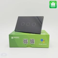 Công Tắc Wifi Hunonic HN03SD 3 nút màu đen