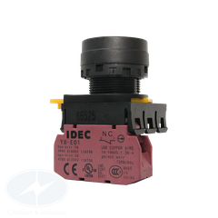 Nút nhấn Idec không đèn YW1B-M1E11Y Ø22mm màu vàng 1NC+1NO