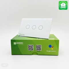 Công Tắc Wifi Hunonic HN03ST 3 nút màu trắng