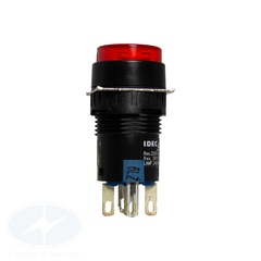Nút nhấn Idec có đèn, loại tròn, 24V DC, AL6M Ø 16mm, màu đỏ