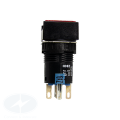 Nút nhấn Idec, có đèn, loại vuông 24V DC, AL6Q Ø16mm, màu đỏ