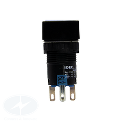 Nút nhấn Idec có đèn, loại vuông, 24V DC, AL6Q Ø 16mm, màu trắng