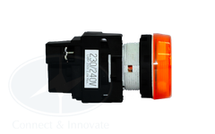 Đèn báo Idec loại phẳng YW1P-1EQHA Ø 22mm 110V AC/DC màu hổ phách