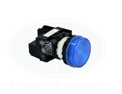 Đèn báo Idec loại phẳng YW1P-1EQ4S Ø 22mm 24V AC/DC màu xanh dương