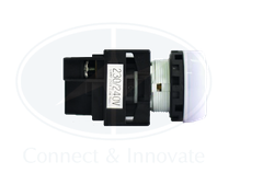 Đèn báo Idec loại phẳng YW1P-1EQM3W Ø 22mm 220V AC/DC màu trắng