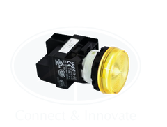 Đèn báo Idec loại phẳng YW1P-1EQM3Y Ø 22mm 220V AC/DC màu vàng