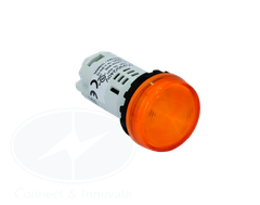 Đèn báo Idec loại phẳng YW1P-1UQM3A Ø 22mm 220V AC/DC màu hổ phách